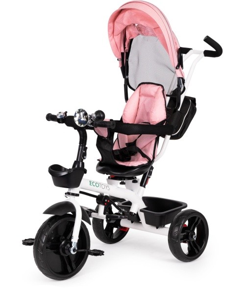 Kolmratas pöörleva 360° istmega, roosa ECOTOYS