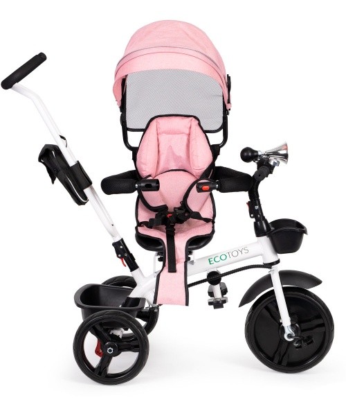 Kolmratas pöörleva 360° istmega, roosa ECOTOYS