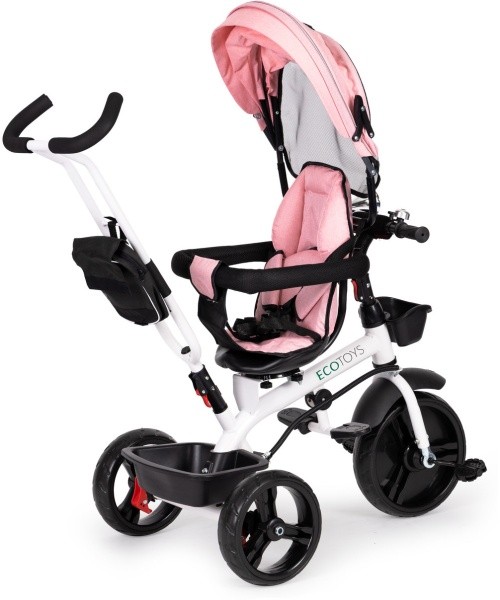 Kolmratas pöörleva 360° istmega, roosa ECOTOYS