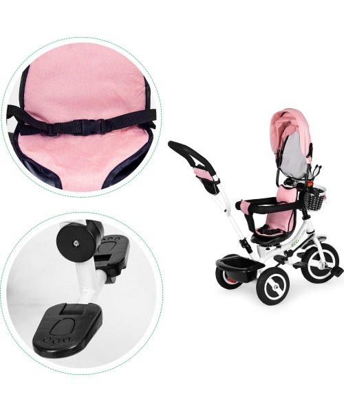 Tricycle rotating canopy durable rubber wheels ECOTOYS