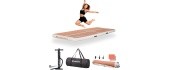 Inflatable Exercise Mat inSPORTline Airstunt 300 x 100 x 10 cm Mocha Mousse w/ Hand Pump