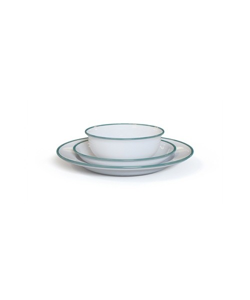 Enamel Plate Origin Outdoors Ocean, 26cm, White