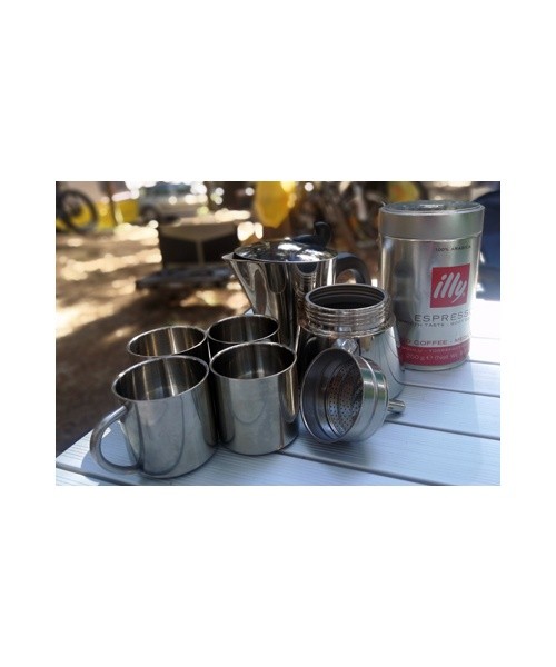 Roostevabast terasest espressokann BasicNature, 6 tassi