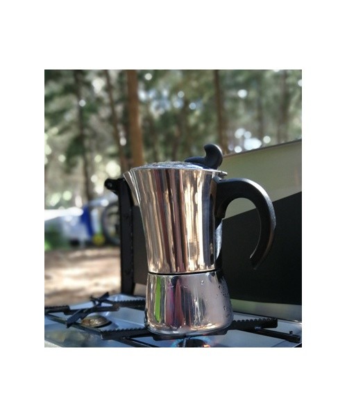 Roostevabast terasest espressokann BasicNature, 6 tassi