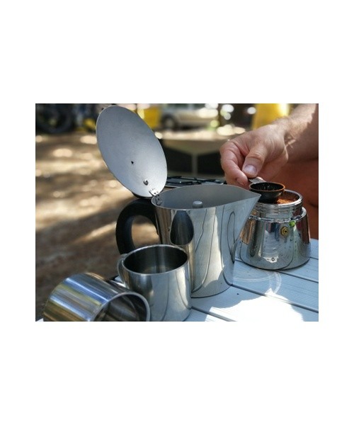 Roostevabast terasest espressokann BasicNature, 6 tassi