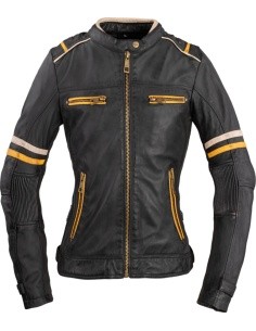 W-TEC Traction Lady naiste nahast mootorratta jope - Must