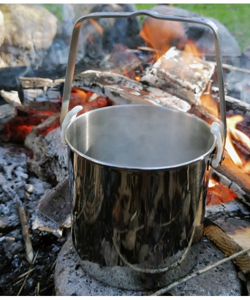 BasicNature Stainless Steel Pot 'Billy Can'
