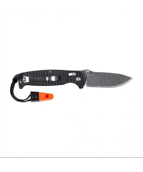 Ganzo G7412P-BK-WS folding knife with whistle.