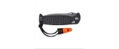 Ganzo G7412P-BK-WS folding knife with whistle.