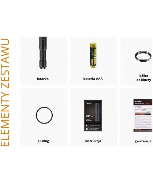 LED flashlight Fenix ​​E01 V2.0 black