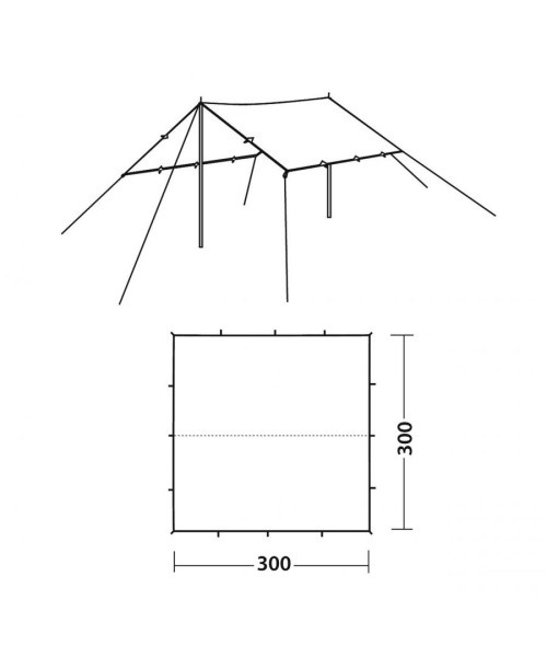 Robens matkatelk-varikatus 3 x 3, sinine