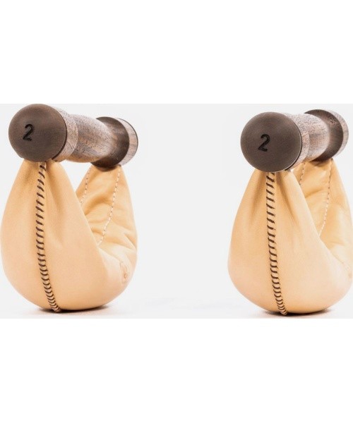 SwingBells pähklipuidust hantlite komplekt, naturaalne - 6 kg