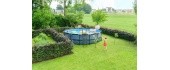 EXIT Black Leather pool ø488x122cm with sand filter pump - black