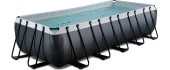EXIT Black Leather pool 540x250x122cm with sand filter pump - black