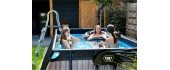 EXIT Wood pool 400x200 cm with sand filter pump - brown Framed pool Rectangular 7020 L