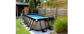 EXIT Wood pool 400x200 cm with sand filter pump - brown Framed pool Rectangular 7020 L