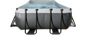 EXIT Black Leather pool 400x200x100cm with sand filter pump - black