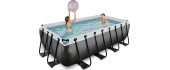 EXIT Black Leather pool 400x200x100cm with sand filter pump - black