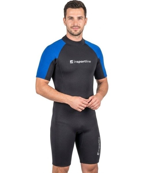 Men's Short-Sleeve Neoprene Suit inSPORTline Tergeston - Black-Blue