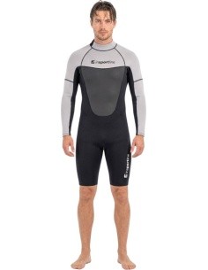 Men's Long-Sleeve Neoprene Suit inSPORTline Tragurion - Black and grey