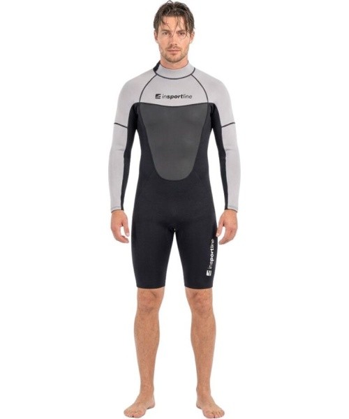 Men's Long-Sleeve Neoprene Suit inSPORTline Tragurion - Black and grey