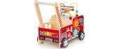 Wooden Educational Pushchair With Blocks Eco Toys Fire Brigade