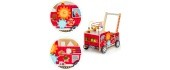 Wooden Educational Pushchair With Blocks Eco Toys Fire Brigade