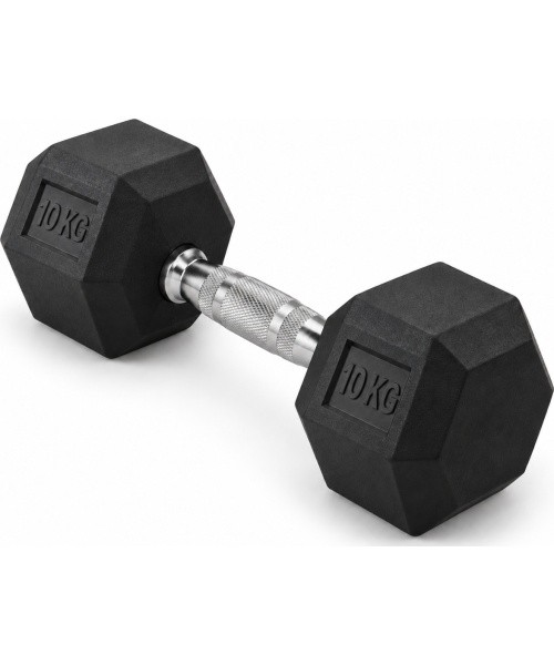 Kummikattega hantel HEX PRO - 10 kg