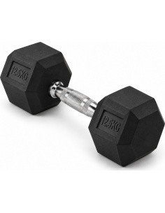 HEX PRO Rubber Dumbbell - 12.5 kg