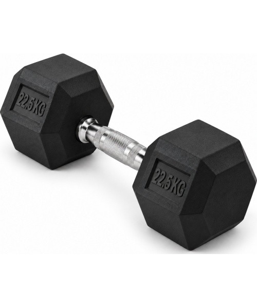 HEX PRO Rubber Dumbbell - 22,5 kg