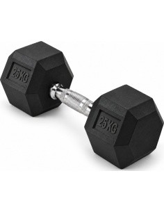 HEX PRO Rubber Dumbbell - 25 kg