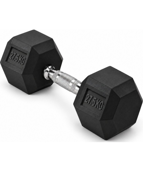 HEX PRO Rubber Dumbbell - 27,5 kg