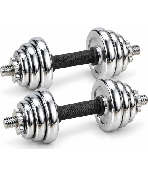 Chrome Dumbbell Set FiTKER® with Carry Case - 20 kg