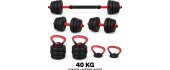 Adjustable Dumbbell, Barbell & Kettlebell 3-in-1 Set - 40kg
