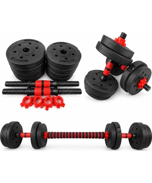 Reguleeritava raskusega hantli ja kangi komplekt 2-in-1 - 40kg