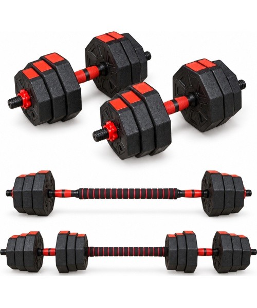 Adjustable HEX Dumbbell & Barbell 2-in-1 Set - 10 kg
