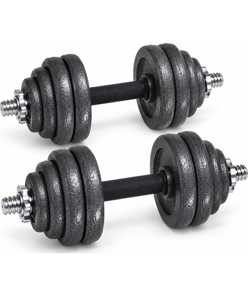 Adjustable Cast Iron Dumbbell Set Fitke® with Carry Case - 20 kg