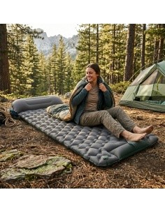 Inflatable Sleeping Pad w/ Integrated Pump inSPORTline Soultea 190 x 60 x 6 cm - Mint